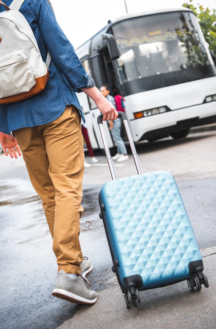 Traveller checking her luggage storage details